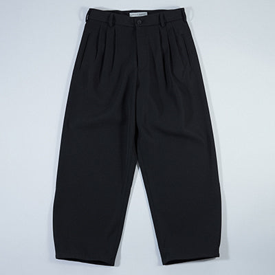 Quad Pleat Pant Black Wool
